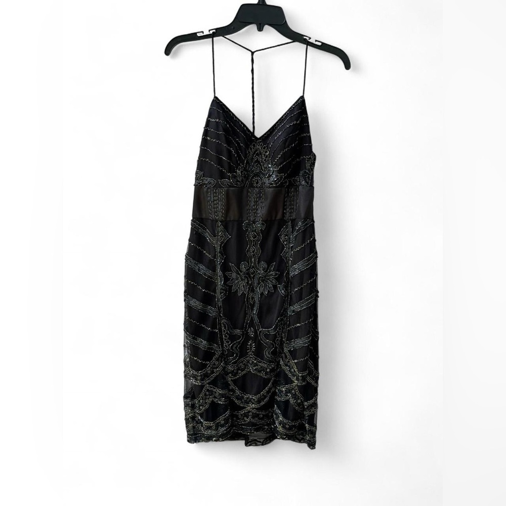 Sue Wong Midnight Black Embellished Midi Dress